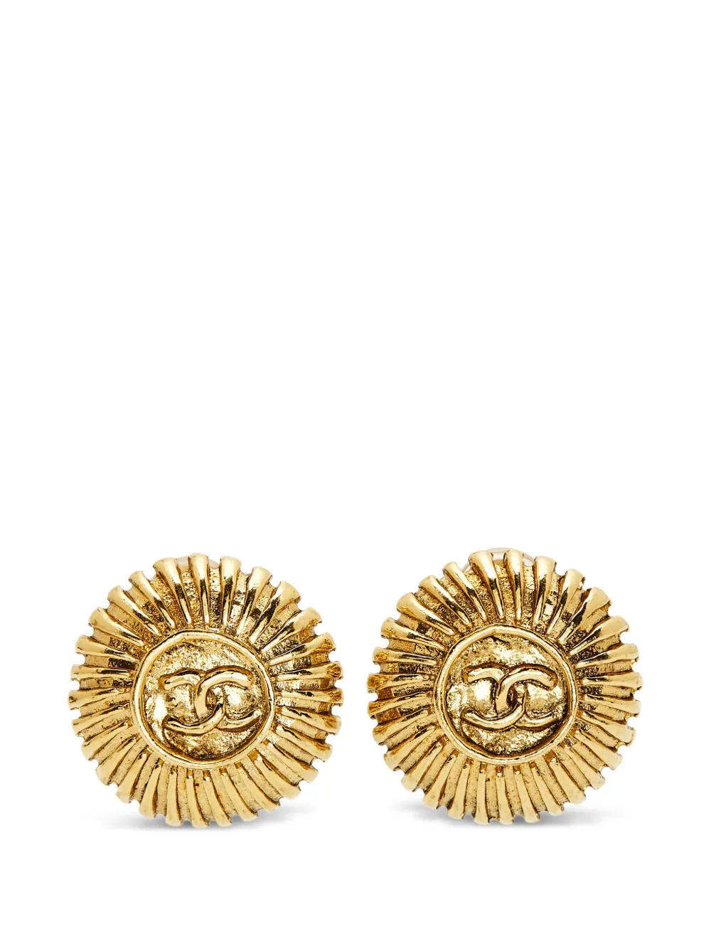 CHANEL Pre-Owned 1993 CC medallion earrings - Gold