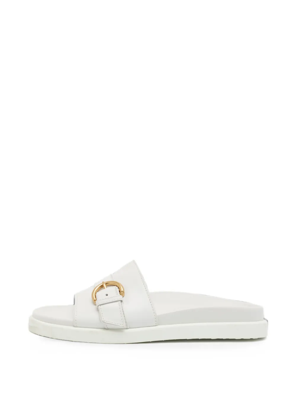 Gianvito Rossi Bilbao buckle flat sandals - Bianco