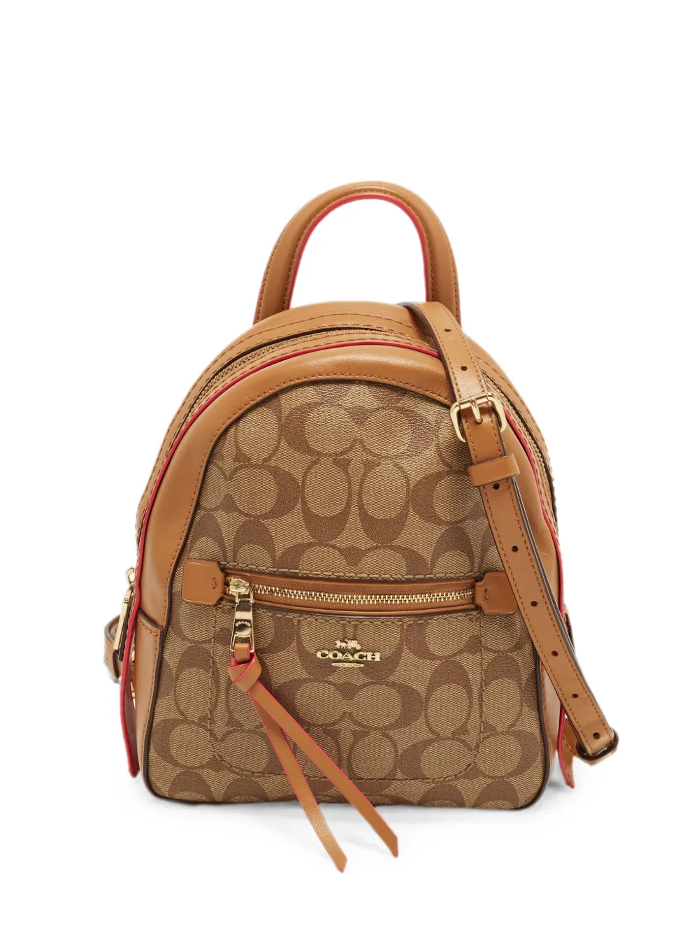 Pre-owned Coach Vintage Andi Signature Backpack In Brown