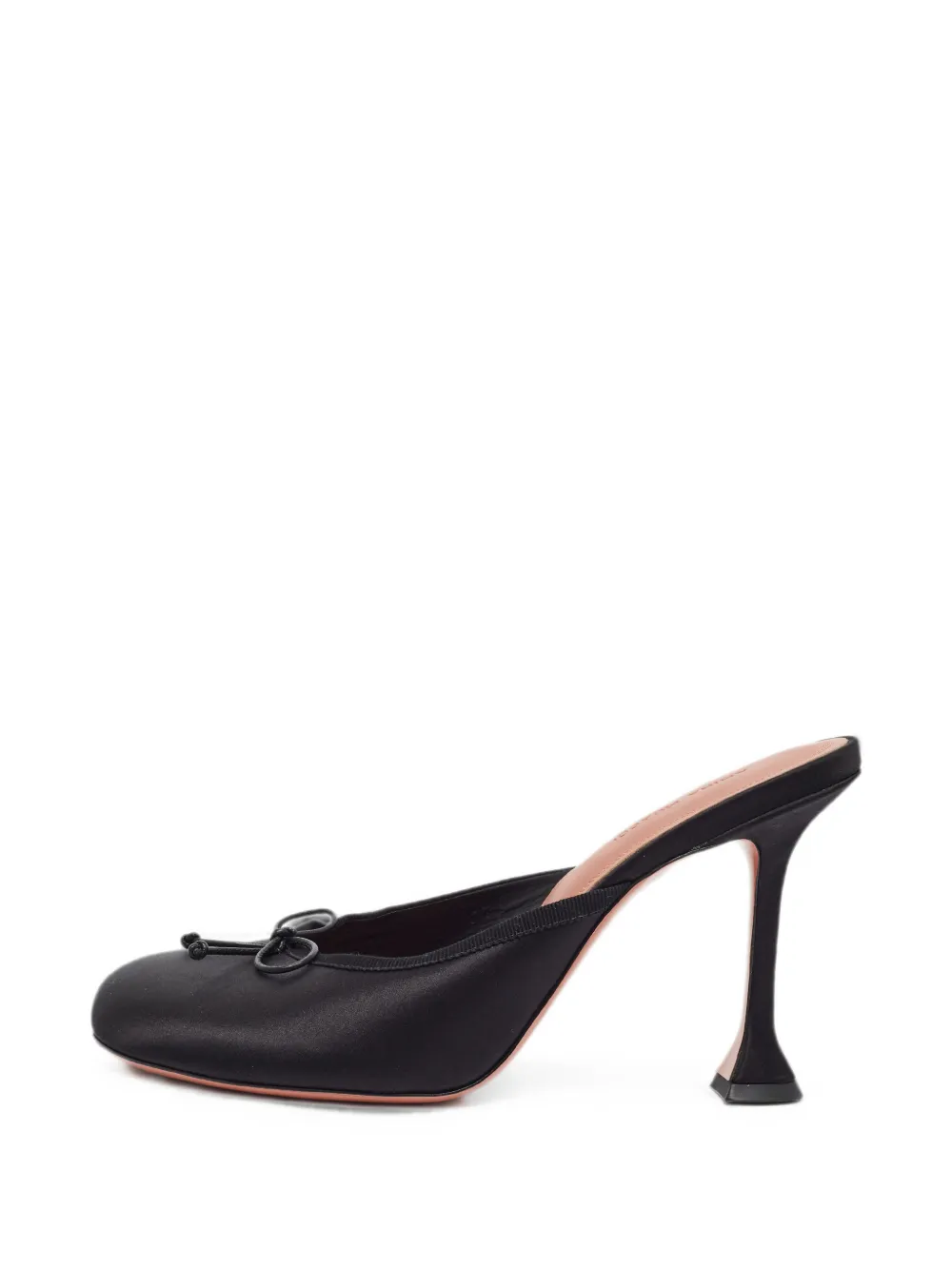 Pre-owned Amina Muaddi Lila Bow-detail Mules In Black