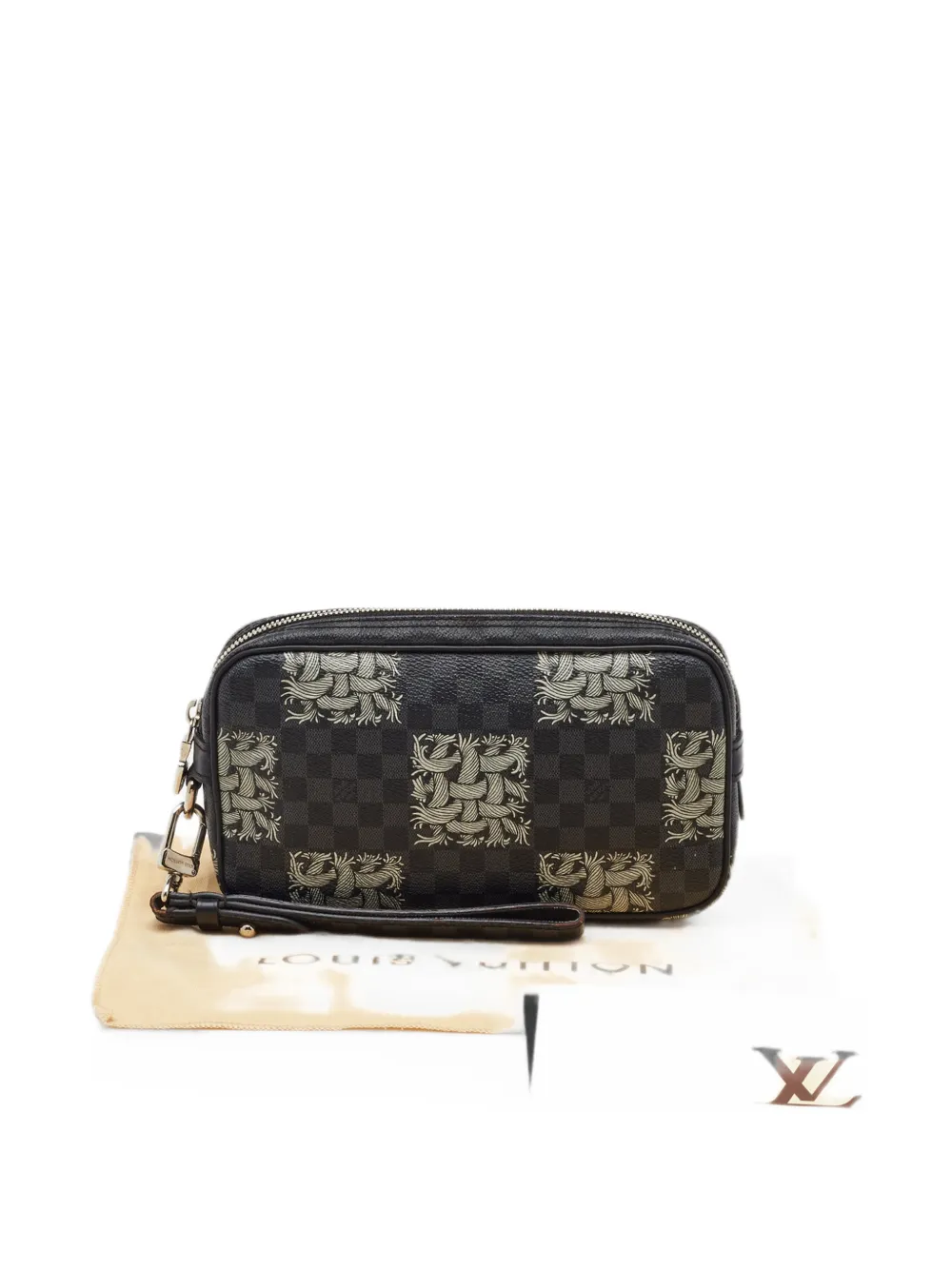 Louis Vuitton Pre-Owned 2015 Pochette Volga Damier Graphite clutch bag - Nero