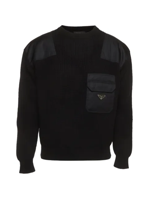Prada Pre-Owned Re-Nylon logo plaque sweater