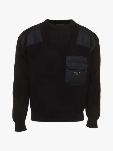 Prada Pre-Owned Re-Nylon logo plaque sweater