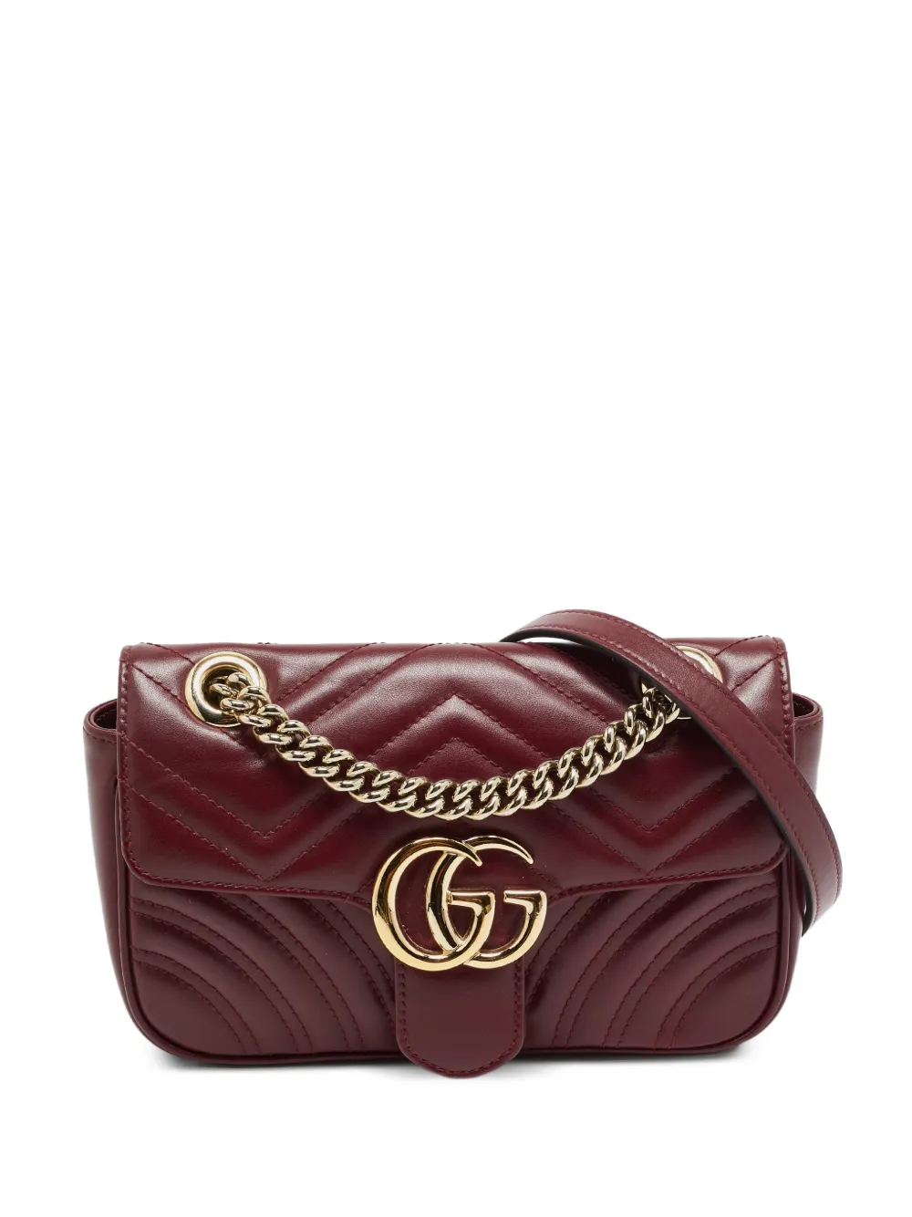 Gucci Pre-Owned small GG Marmont matelassé shoulder bag - Rosso