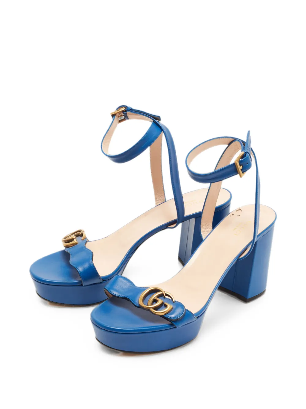 Gucci Pre-Owned GG Marmont platform sandals - Blau