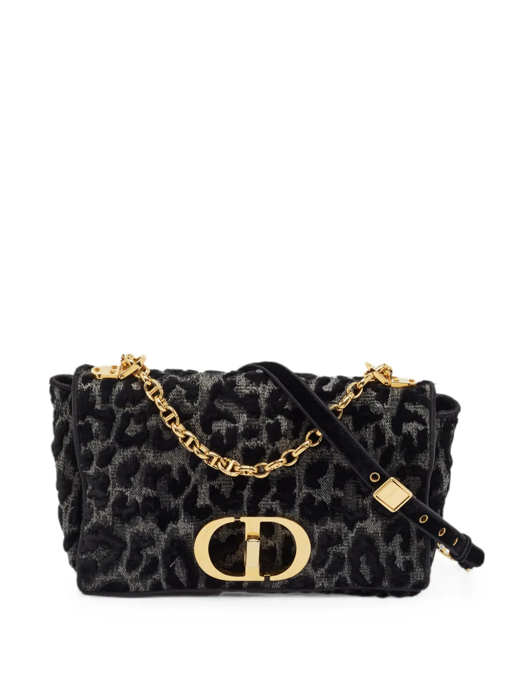 Christian Dior Pre-Owned medium Caro leopard-patterned shoulder bag - Nero