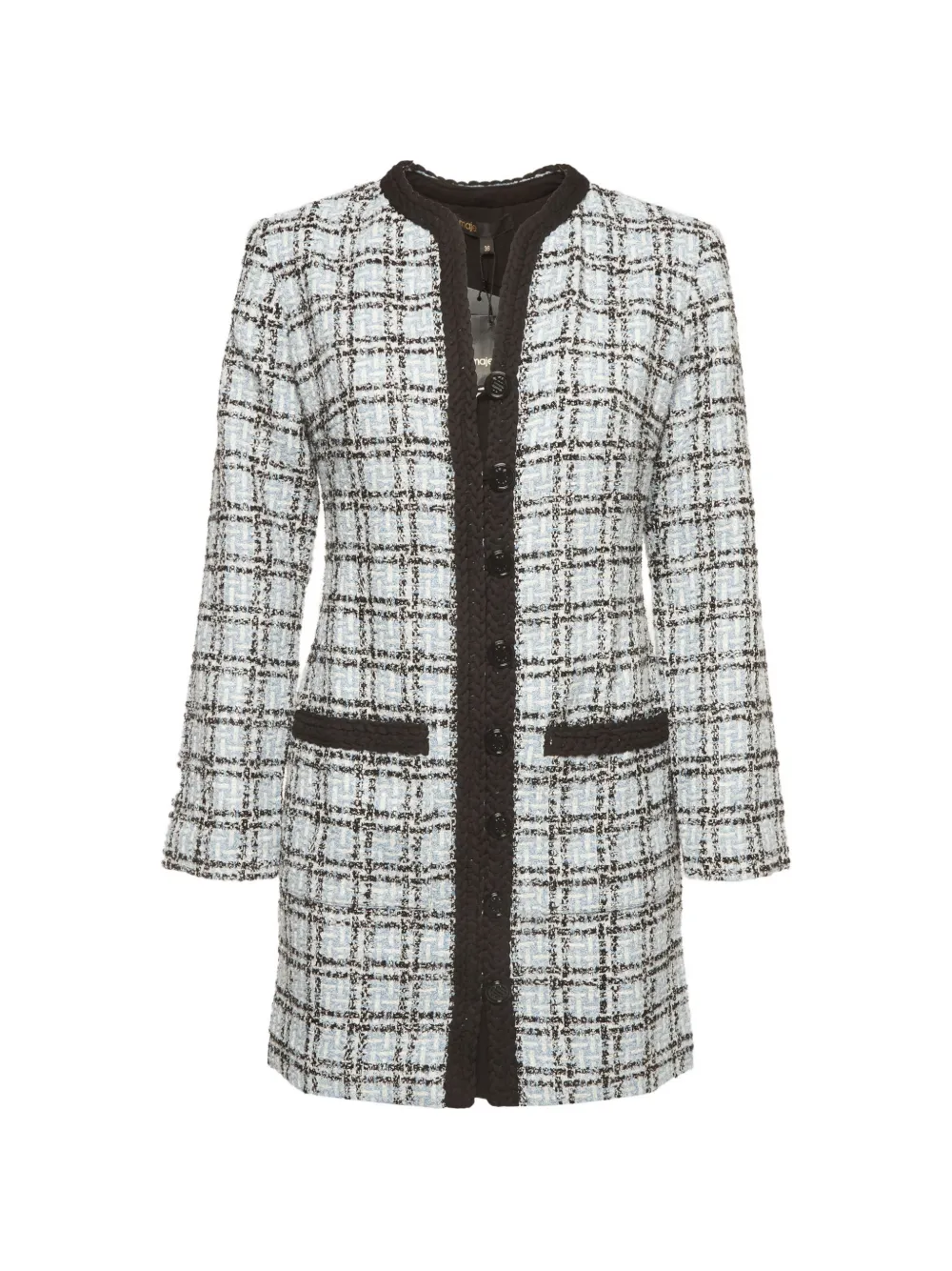 Maje tweed long-sleeved mini dress - Blu