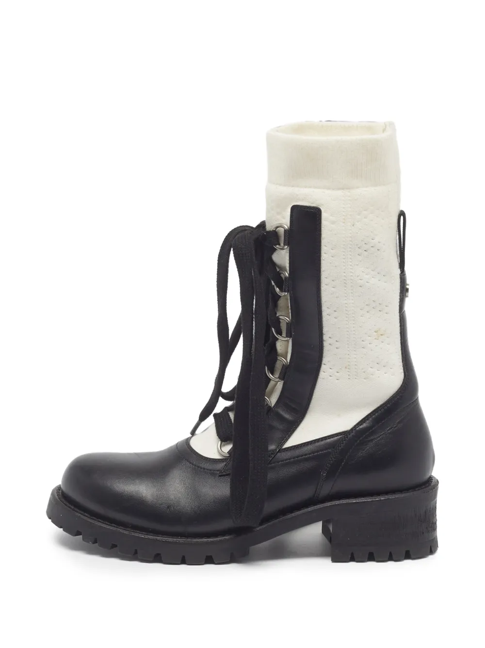 Christian Dior Pre-Owned Diorland lace-up combat boots - Black