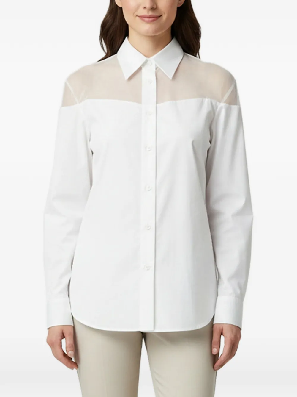 Maison Martin Margiela Pre-Owned sheer-panel shirt - Bianco