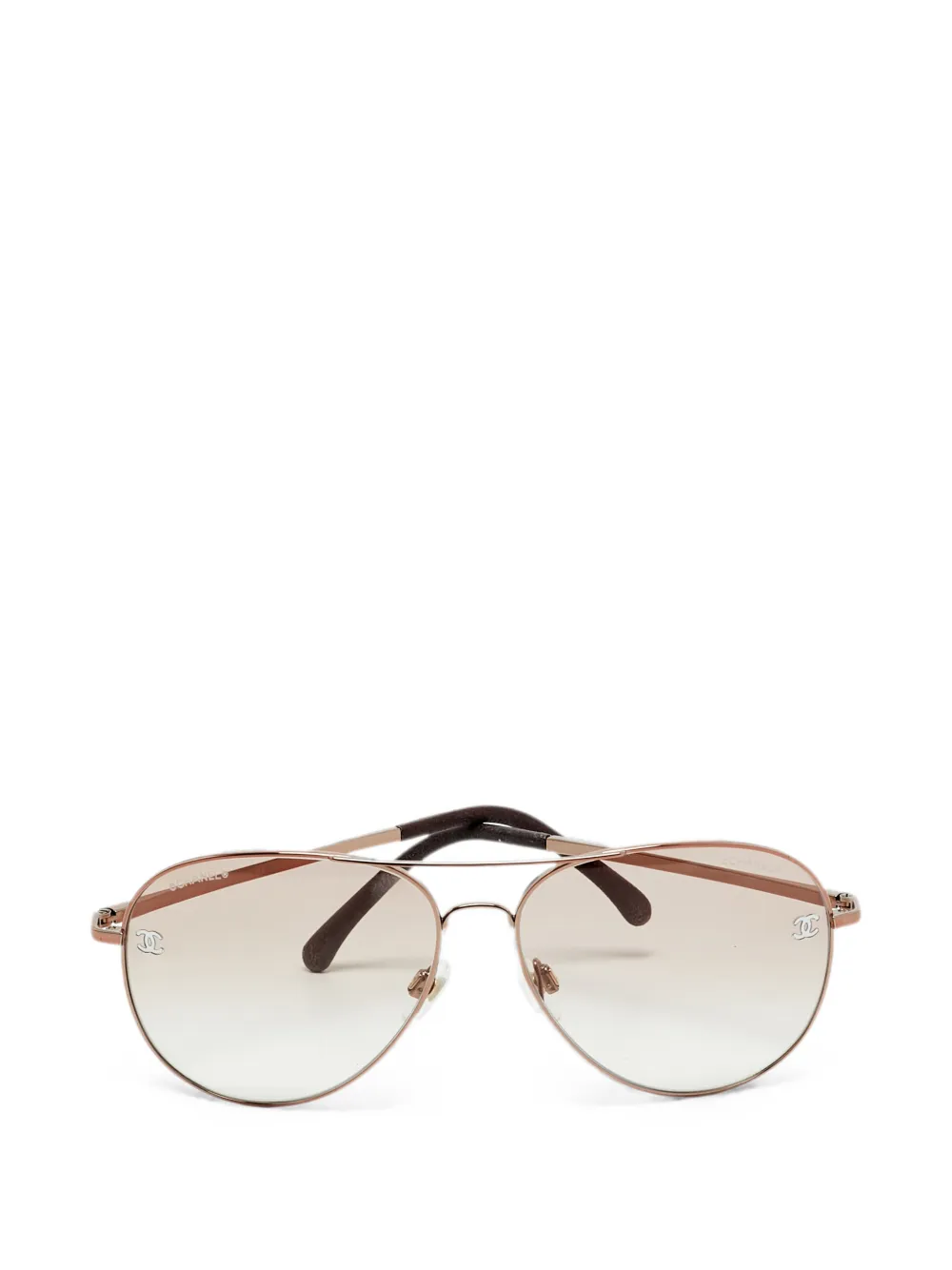 CHANEL Pre-Owned 4189 T-Q gradient pilot sunglasses - Neutrals