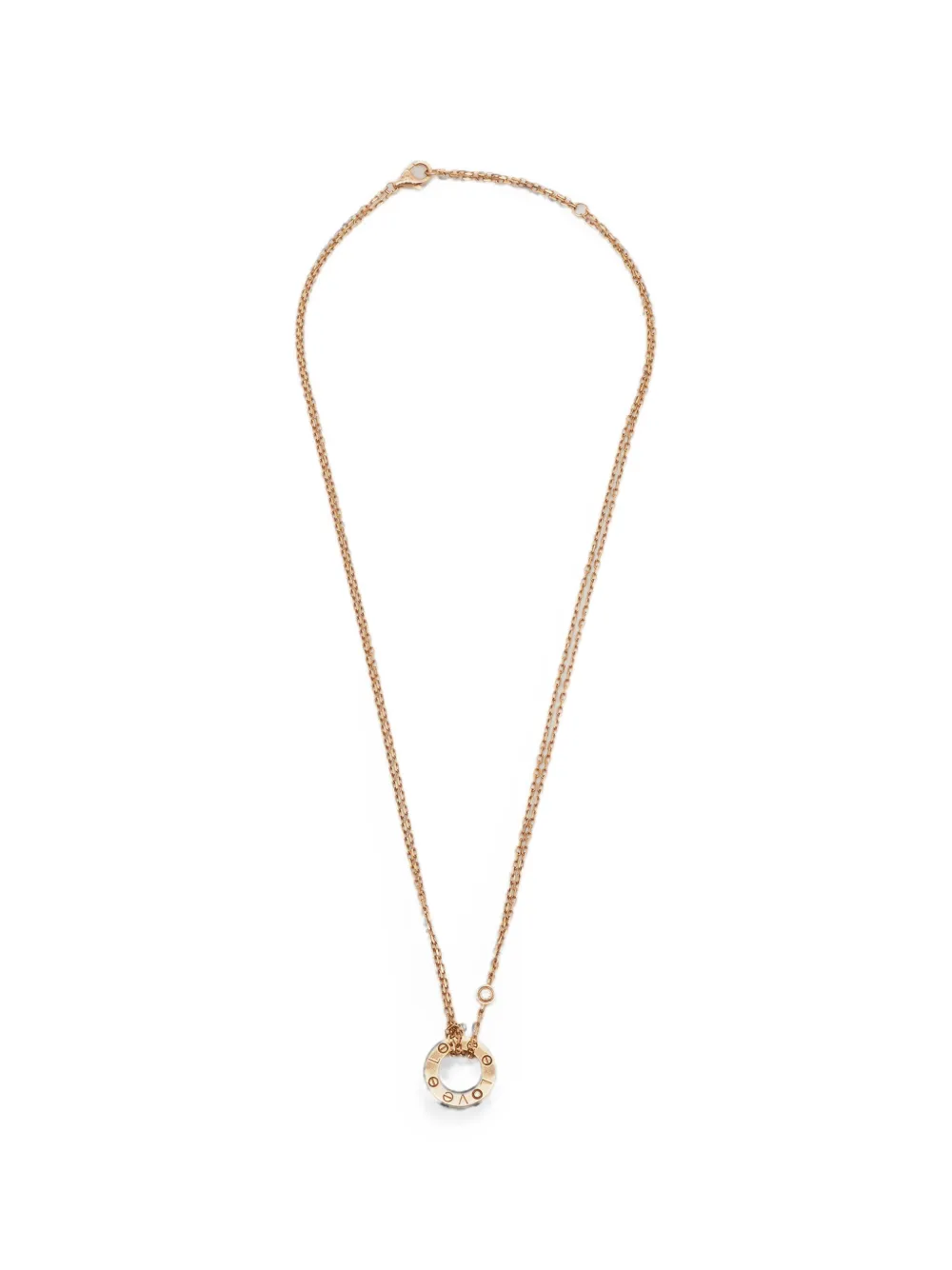 Pre-owned Cartier Love Diamond Necklace In Pink