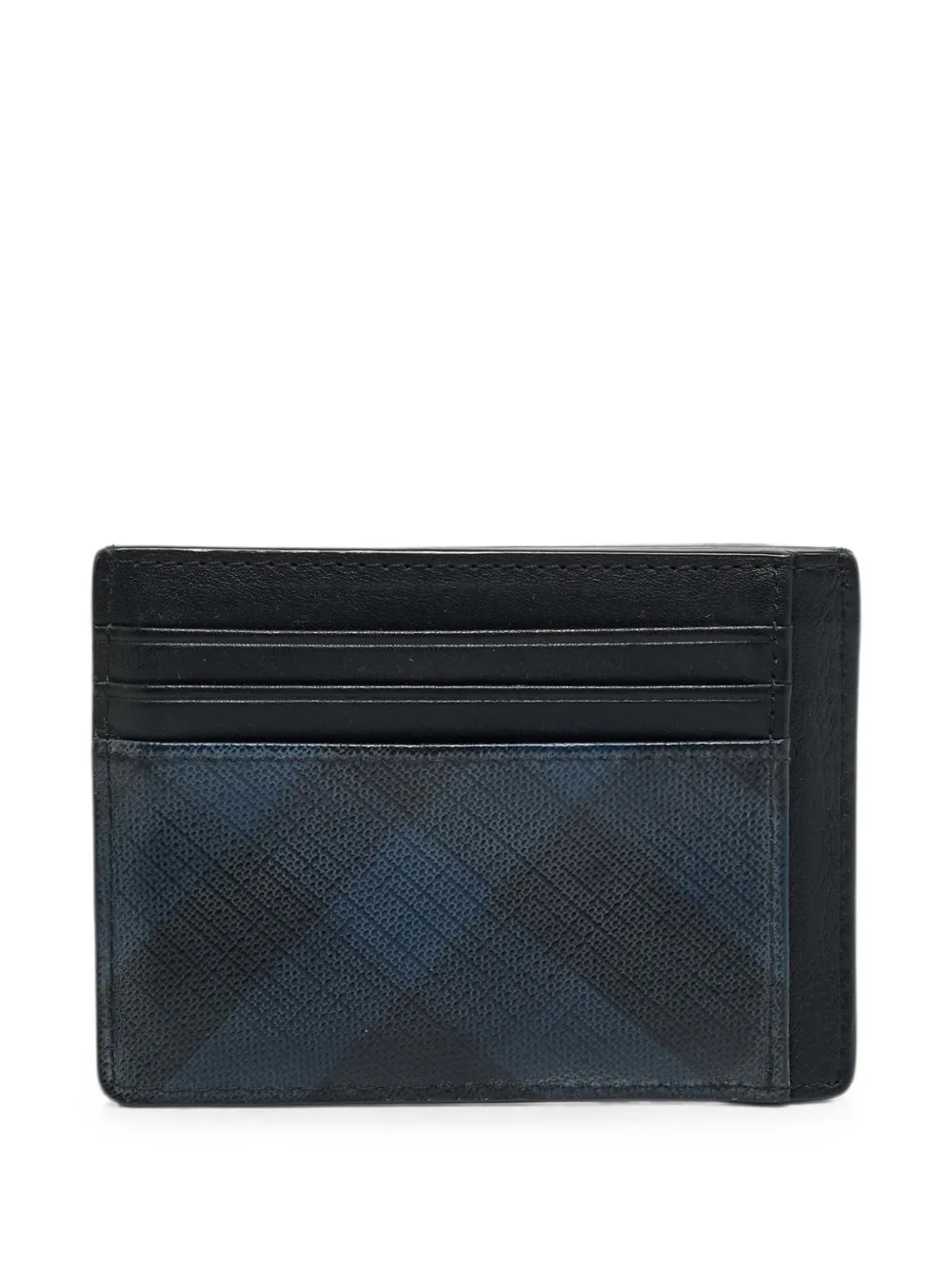 Pre-owned Burberry Checked Card Holder In Black