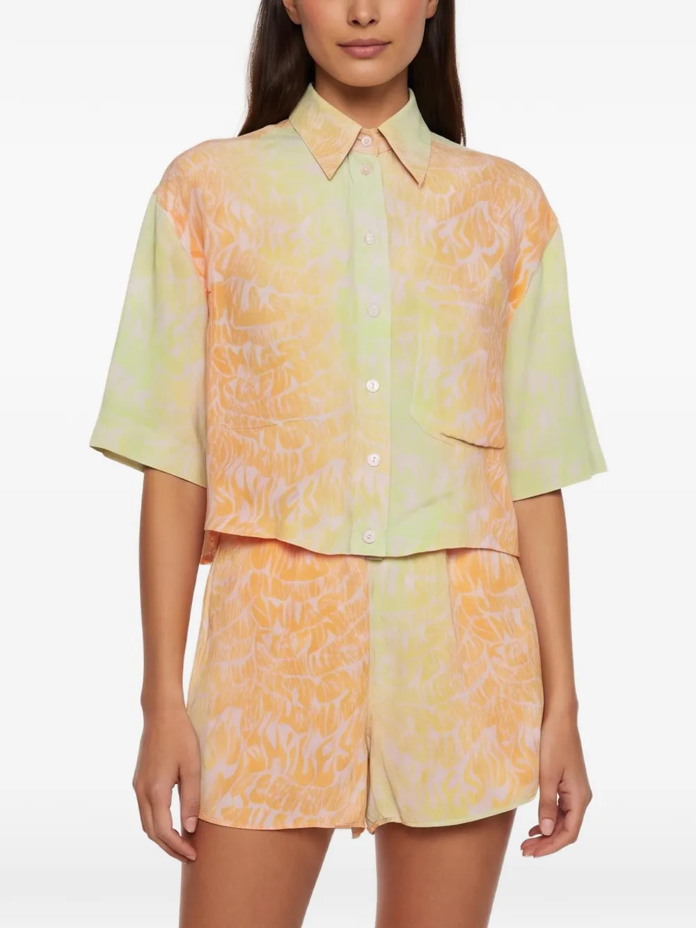 Stella McCartney Pre-Owned graphic-print shirt and shorts set - Giallo