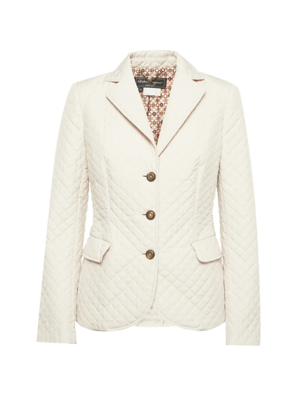 Ferragamo Pre-Owned quilted single-breasted blazer - Nude
