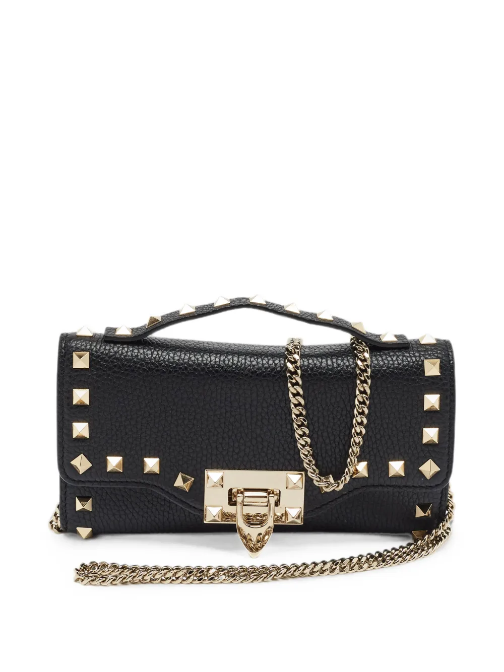 Valentino Garavani Pre-Owned Rockstud leather clutch bag - Nero