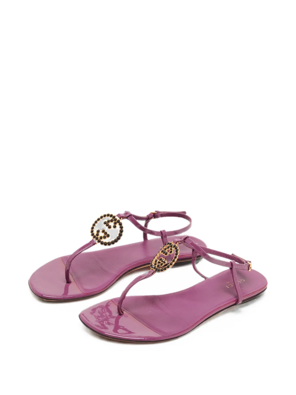 Gucci Pre-Owned Interlocking G crystal-embellished sandals - Violett