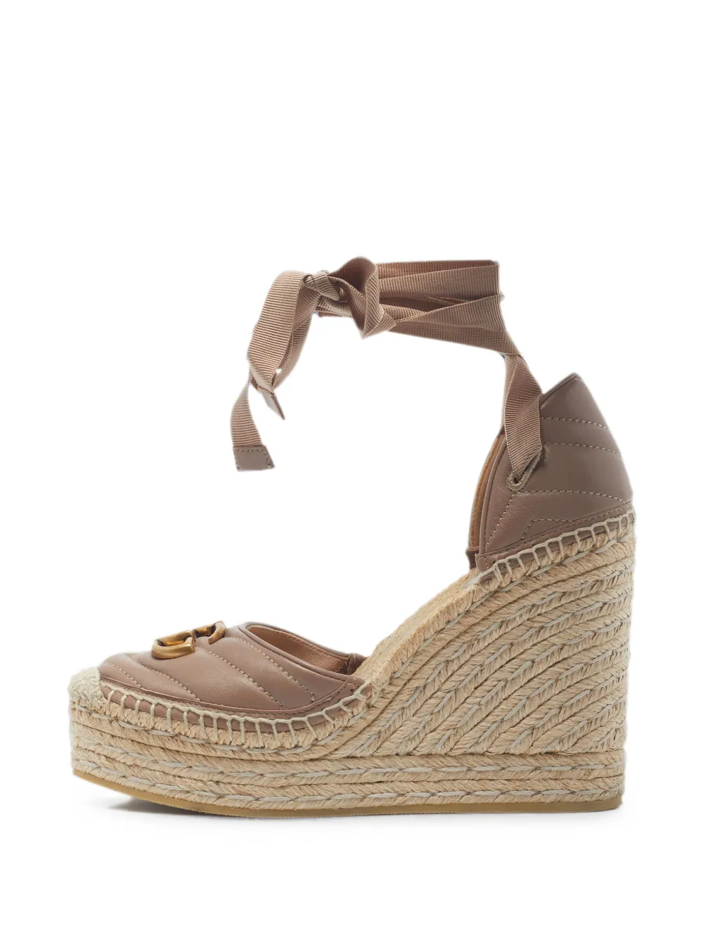 Gucci Pre-Owned GG Marmont quilted espadrilles - Nude