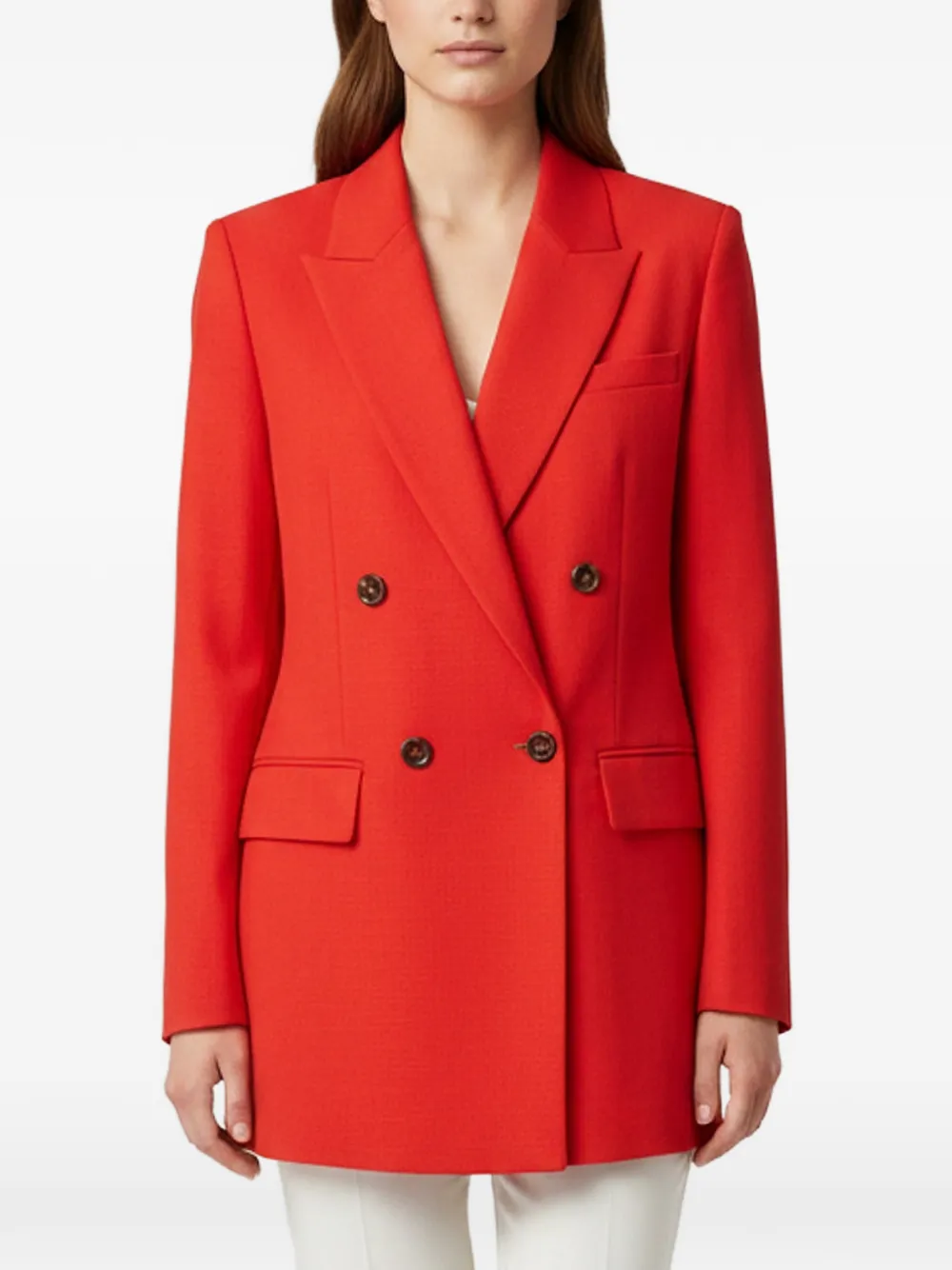 Pre-owned Max Mara Nebbie Double-breasted Blazer In Red