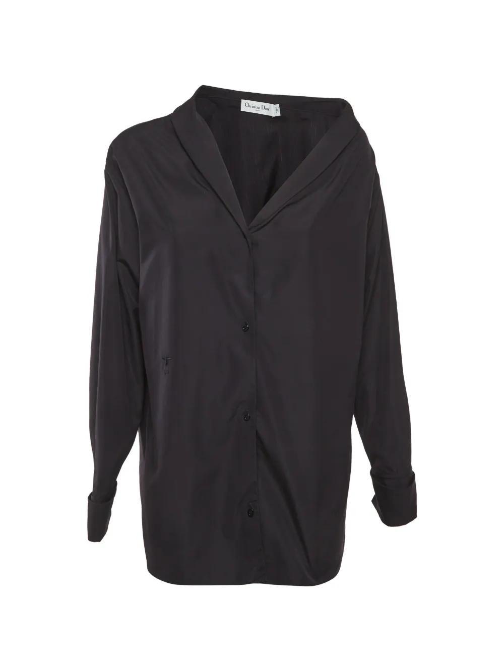 Christian Dior Pre-Owned Camicia asimmetrica con logo - Nero