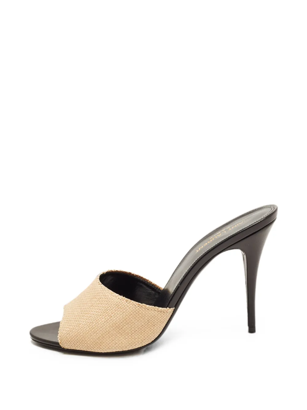 Saint Laurent Pre-Owned LA 16 raffia slide sandals - Toni neutri