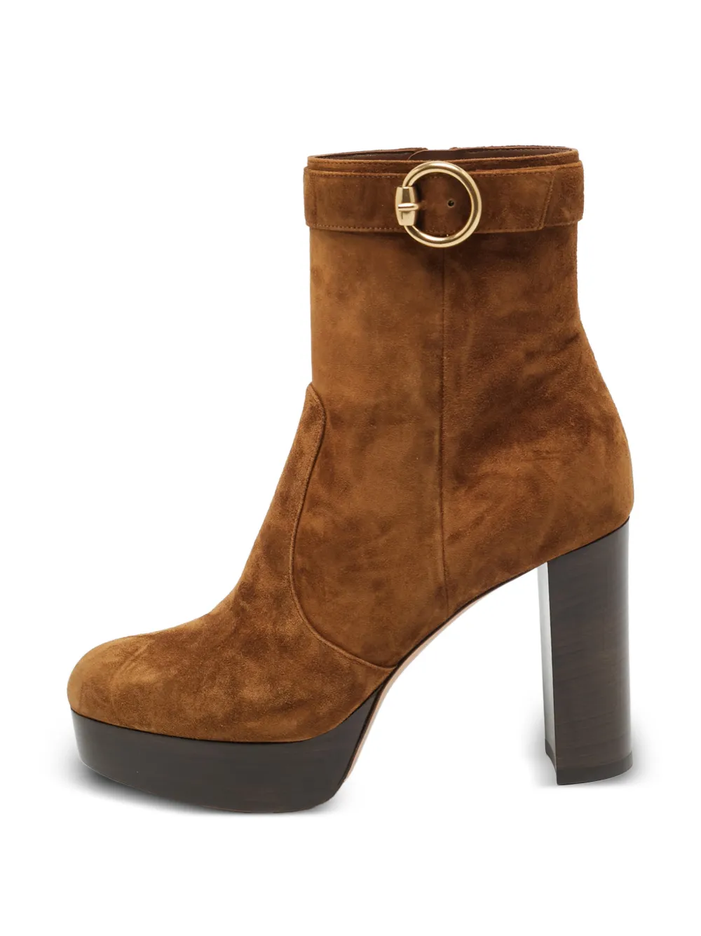 Gianvito Rossi buckled platform ankle boots - Marrone
