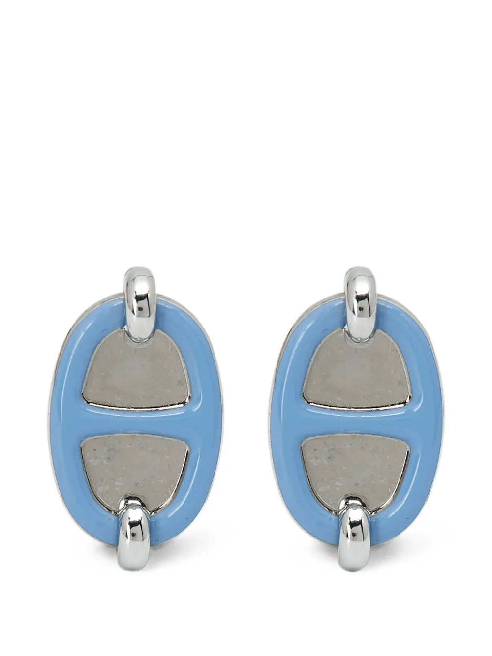 Hermès Pre-Owned Mini Maillon enamel earrings - Argento