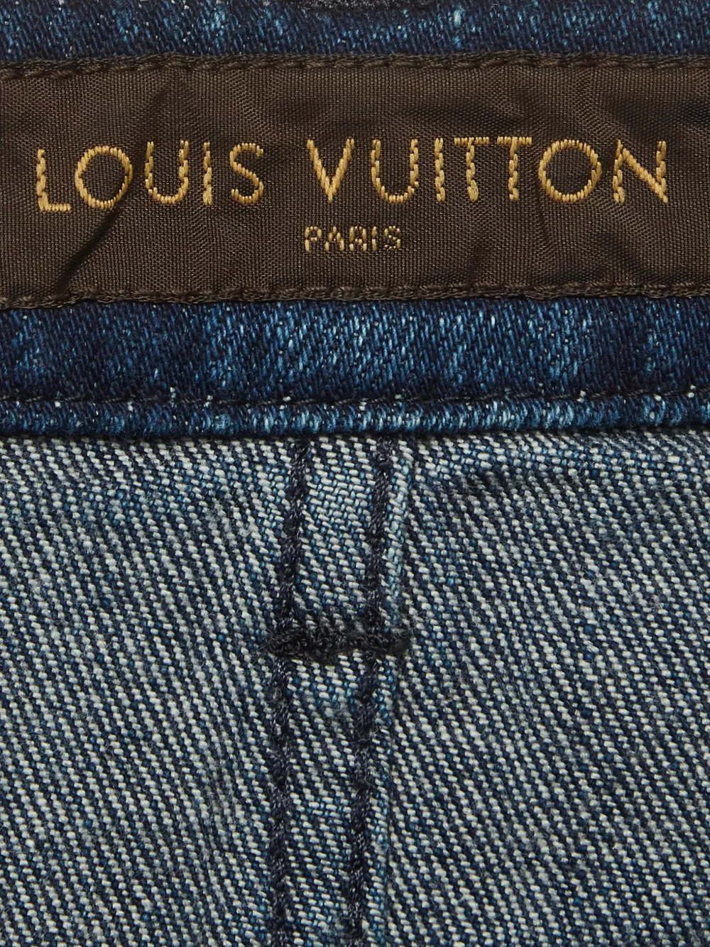 Pre-owned Louis Vuitton Patchwork Monogram Mini Skirt In Blue