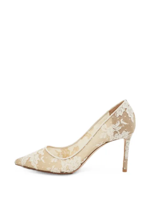 Jimmy Choo Pre-Owned Romy lace mesh heeled pumps