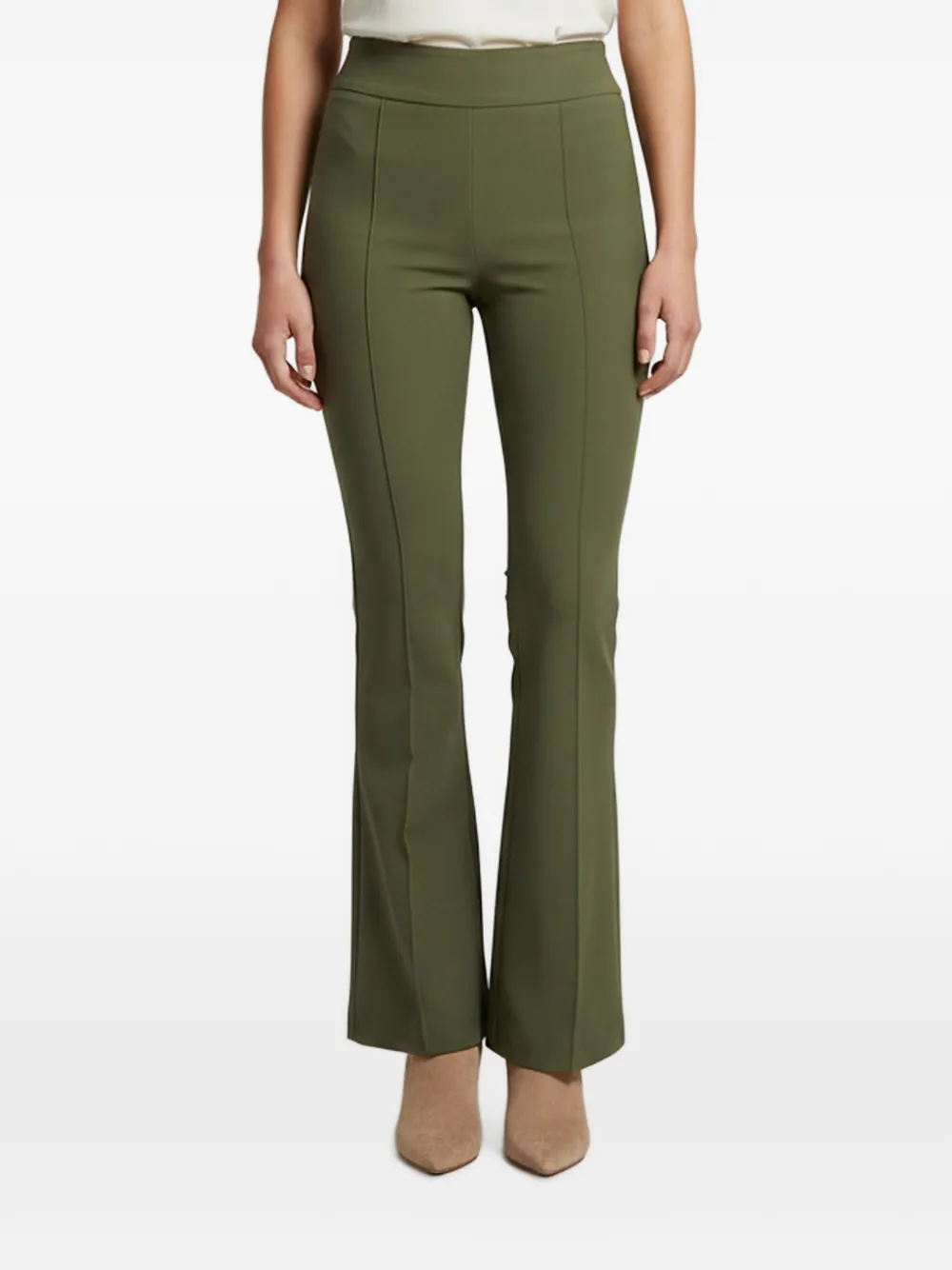 Elisabetta Franchi flared crepe trousers - Verde