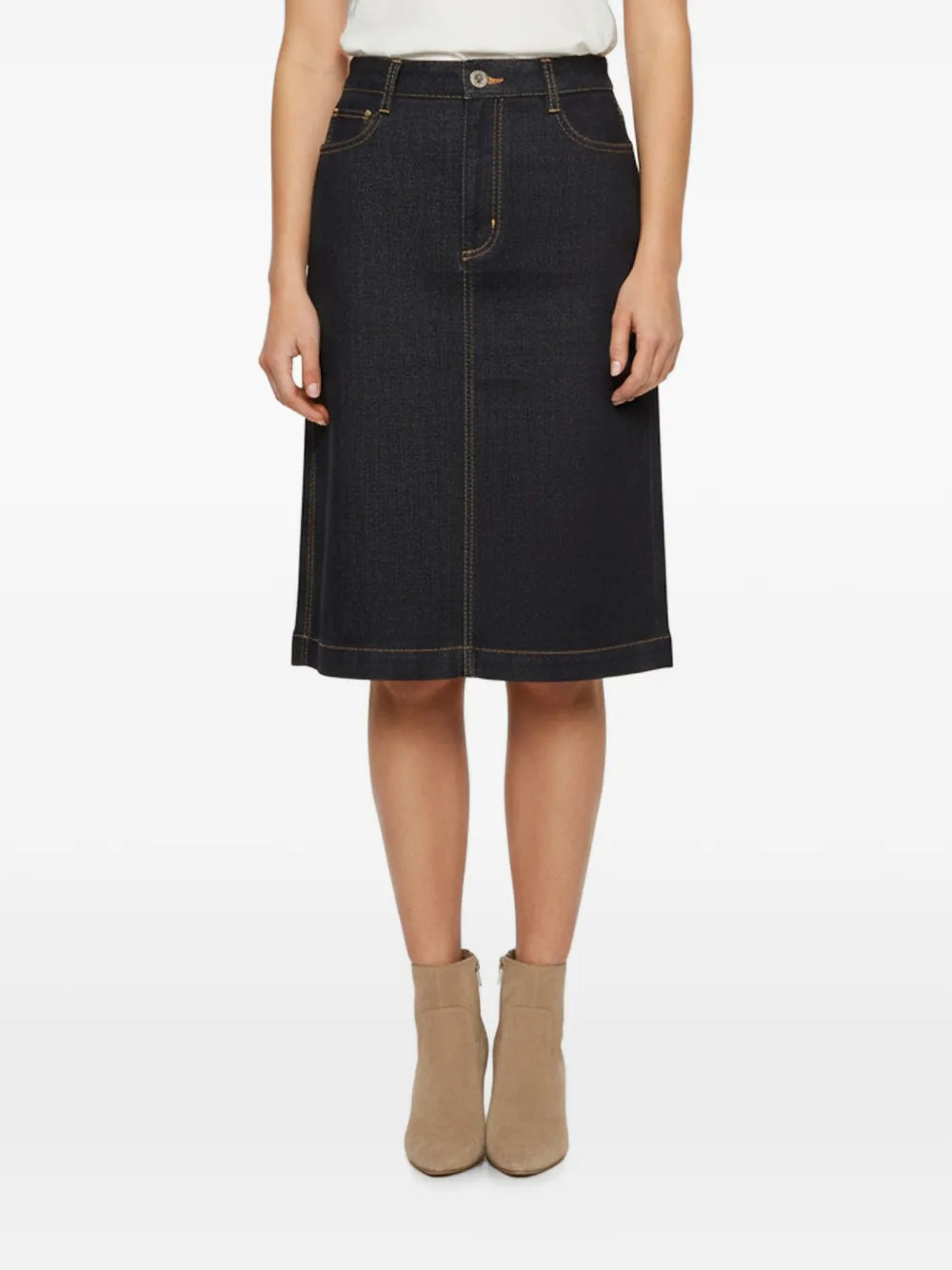 Dolce & Gabbana Pre-Owned logo-patch skirt - Blu