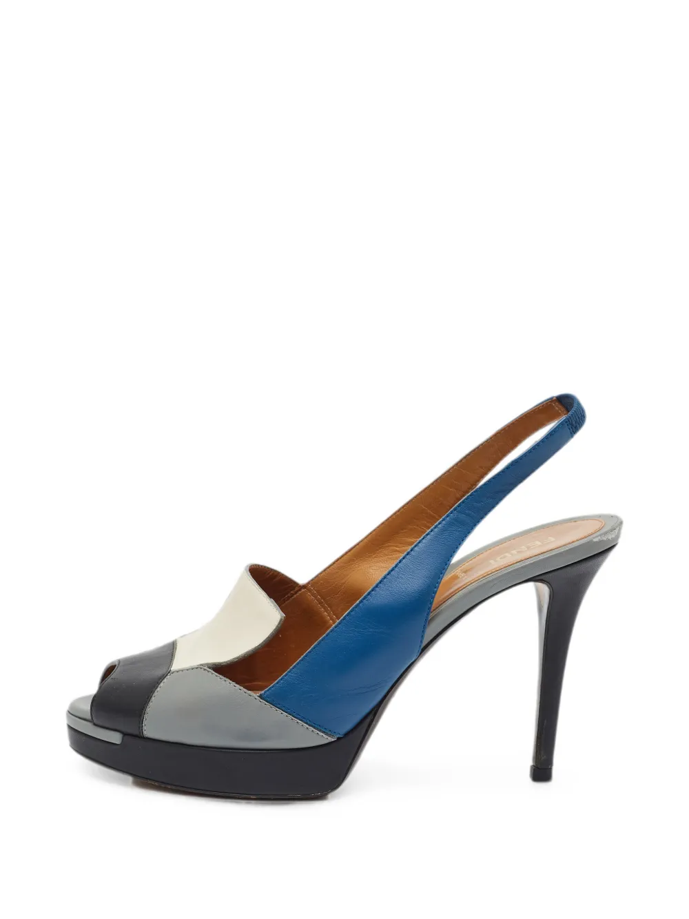 Fendi Pre-Owned geometric-panel slingback sandals - Grau