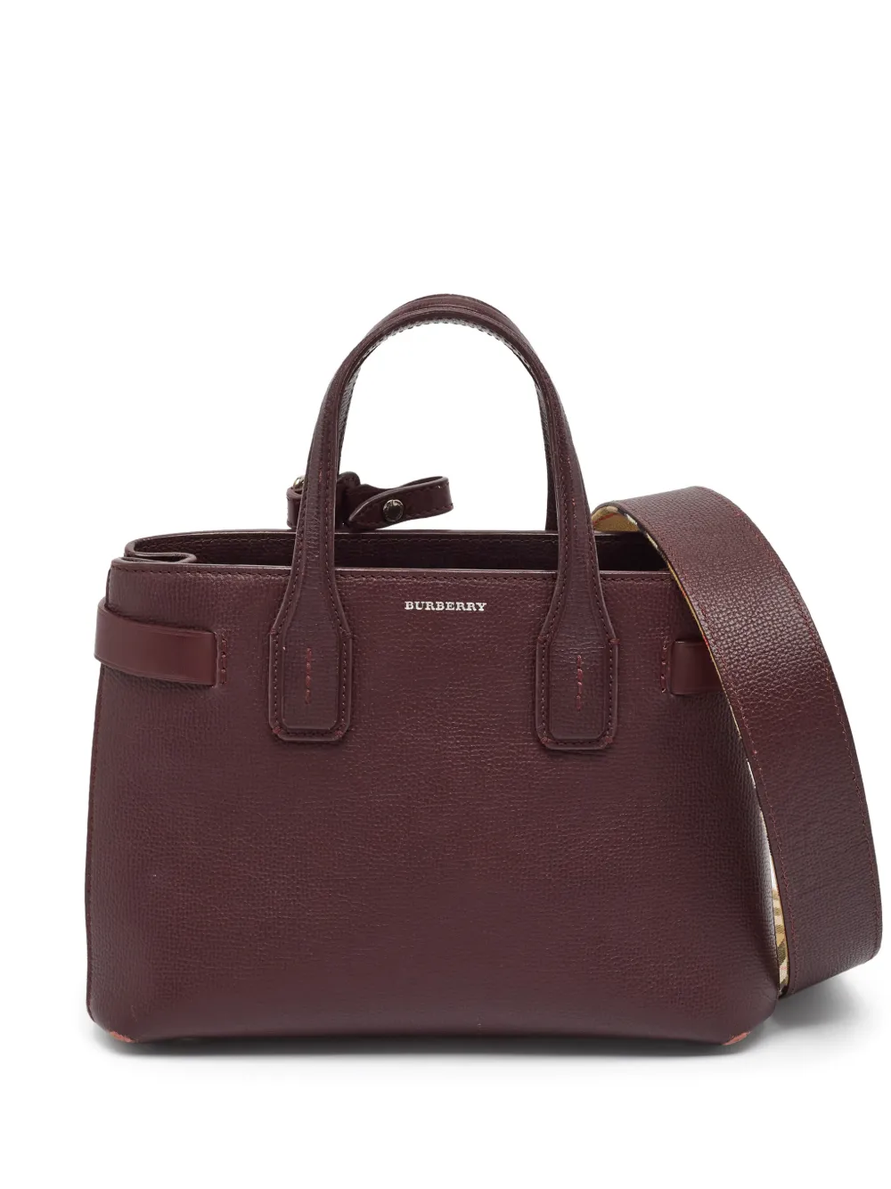 Burberry Pre-Owned small Banner leather tote bag - Marrone