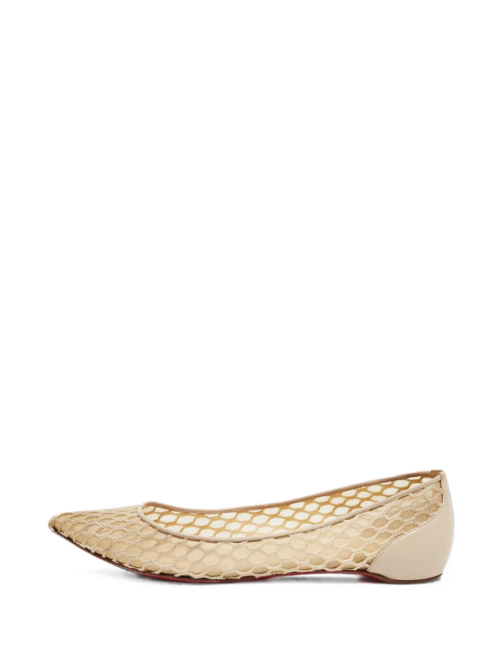 Christian Louboutin Pre-Owned mesh pointed-toe ballet flats - Nude