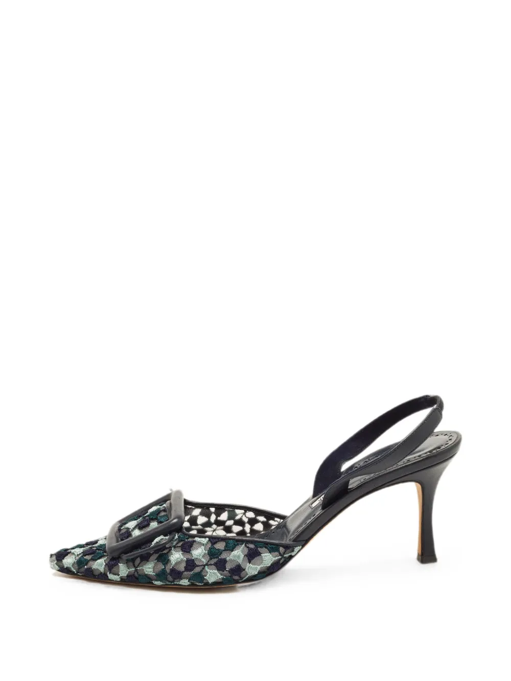 Manolo Blahnik Maysli buckle-detail slingback pumps - Blau