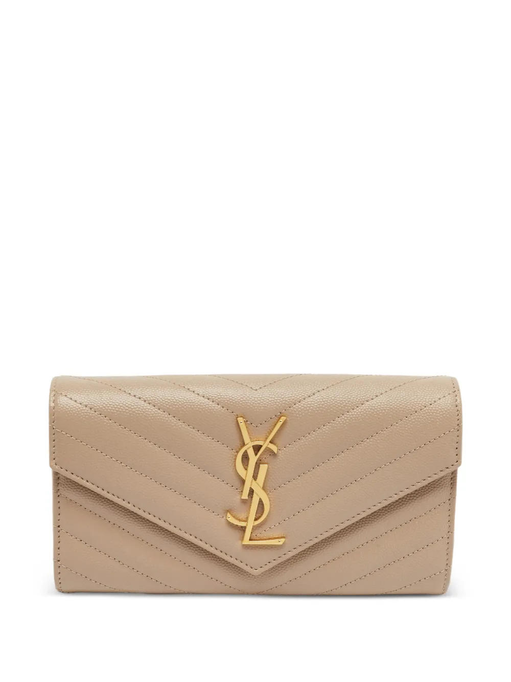 Saint Laurent Pre-Owned 2022 Cassandre Matelassé continental wallet - Toni neutri