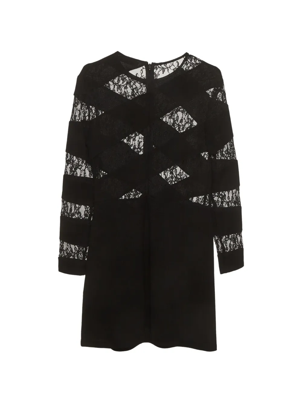 SANDRO lace-panel crepe mini dress - Nero