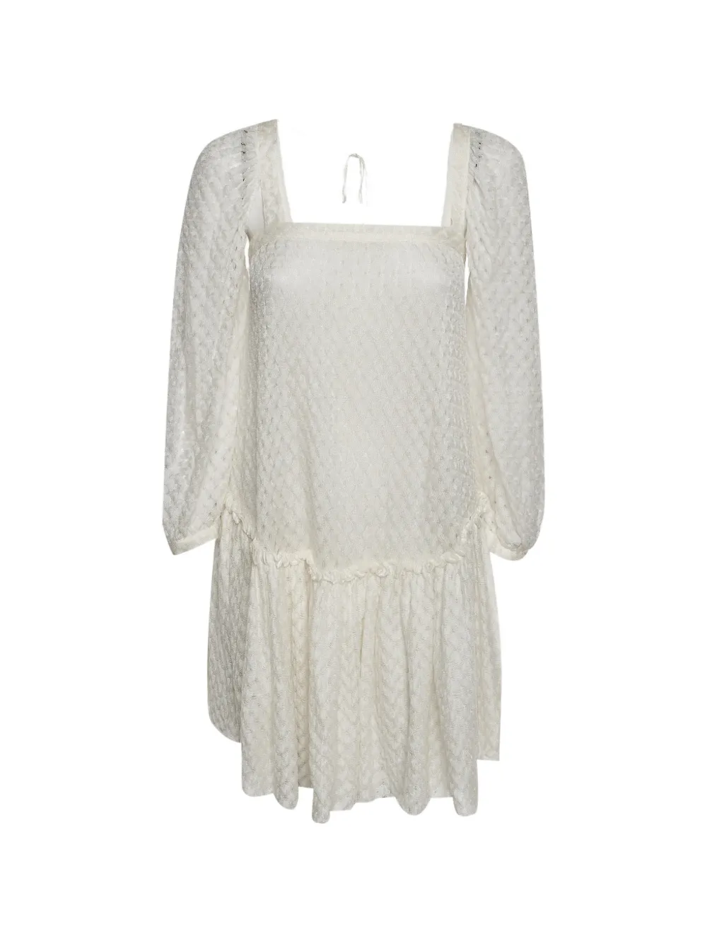 Missoni Pre-Owned crochet long-sleeved mini dress - Bianco