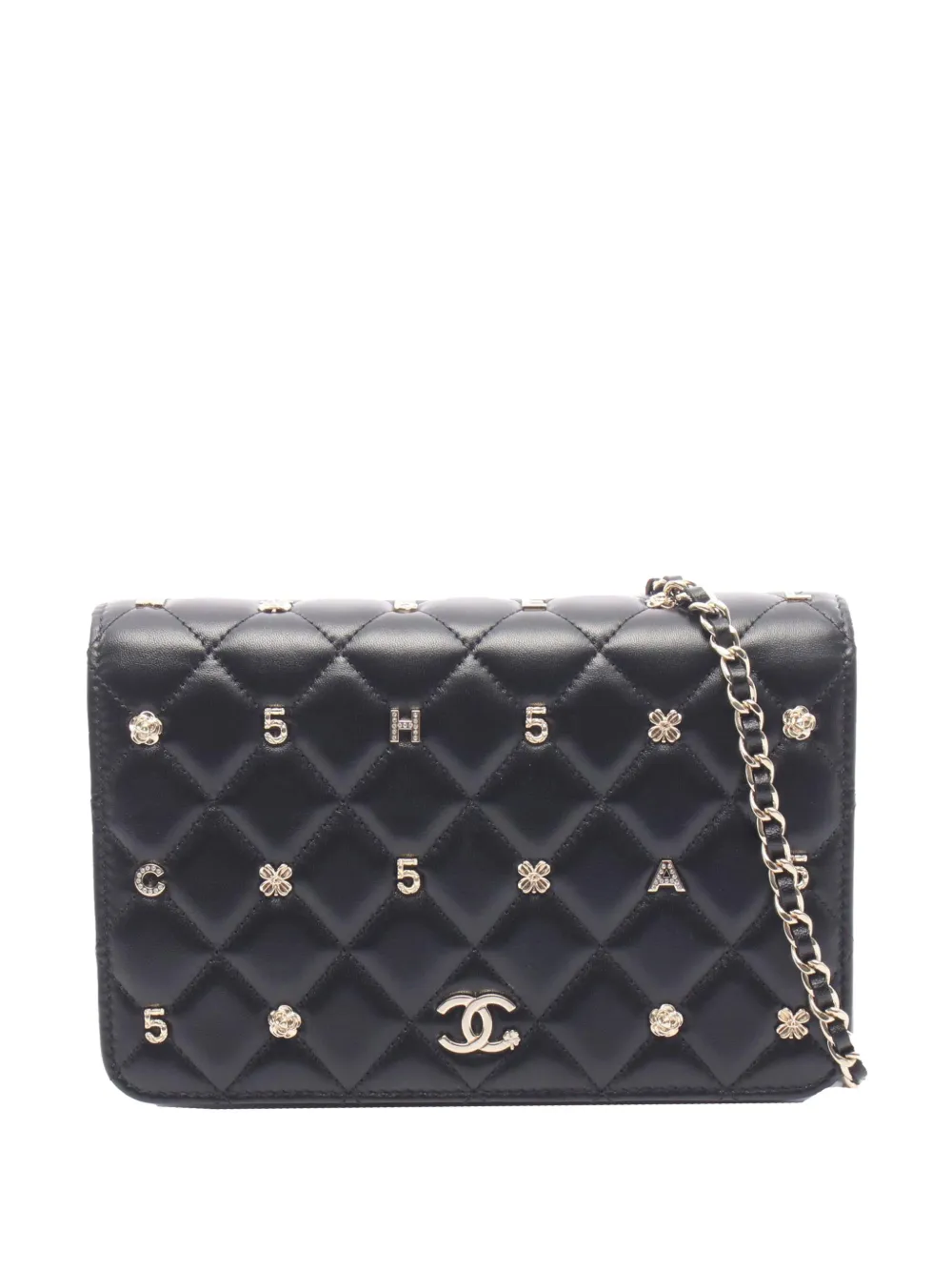 CHANEL Pre-Owned Borsa a tracolla All About Chanel in pelle di agnello trapuntata 19 con catena 2020 - Nero