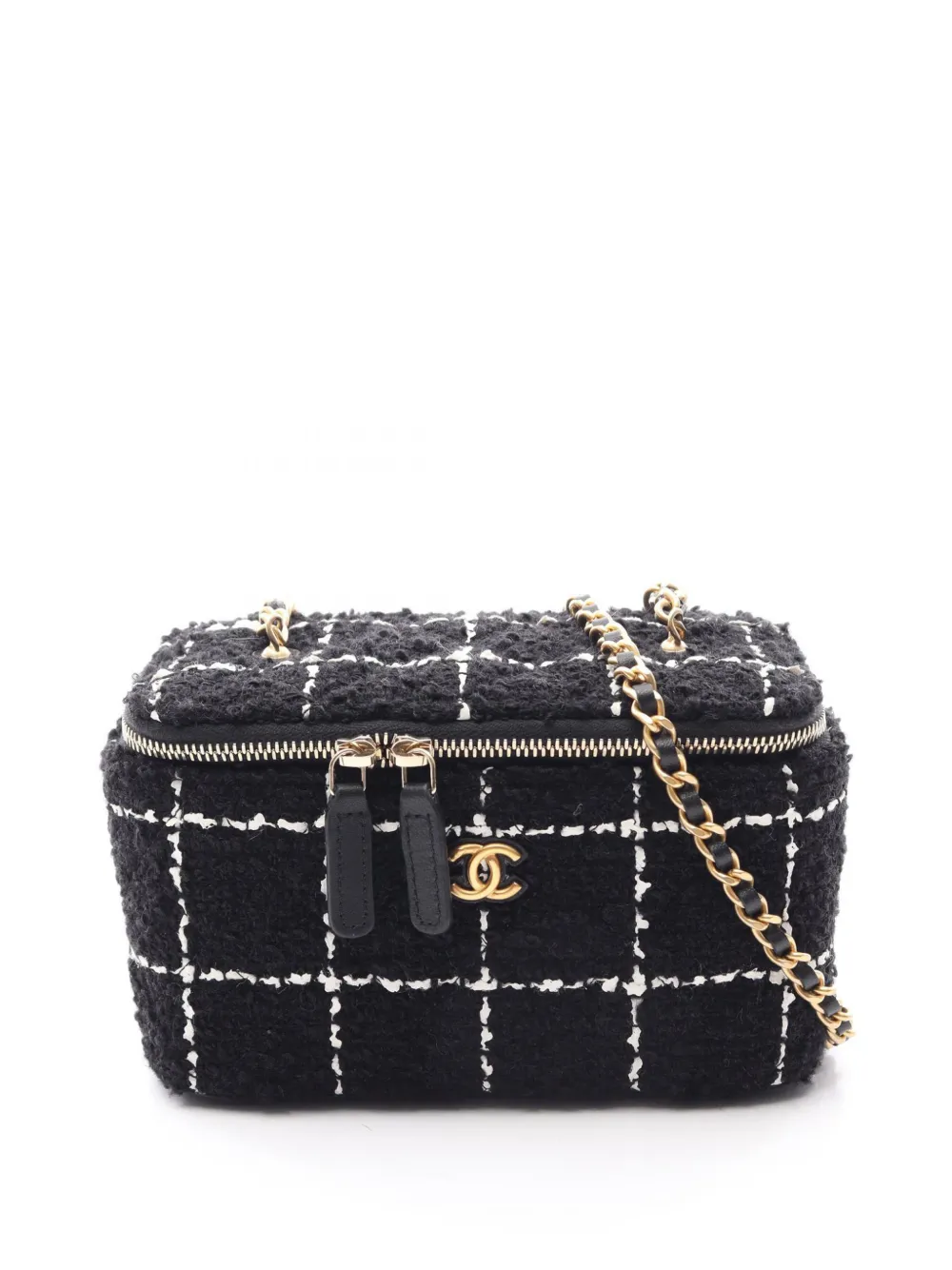 CHANEL Pre-Owned Trousse Tweed Vanity con catena 2021-2026 - Nero
