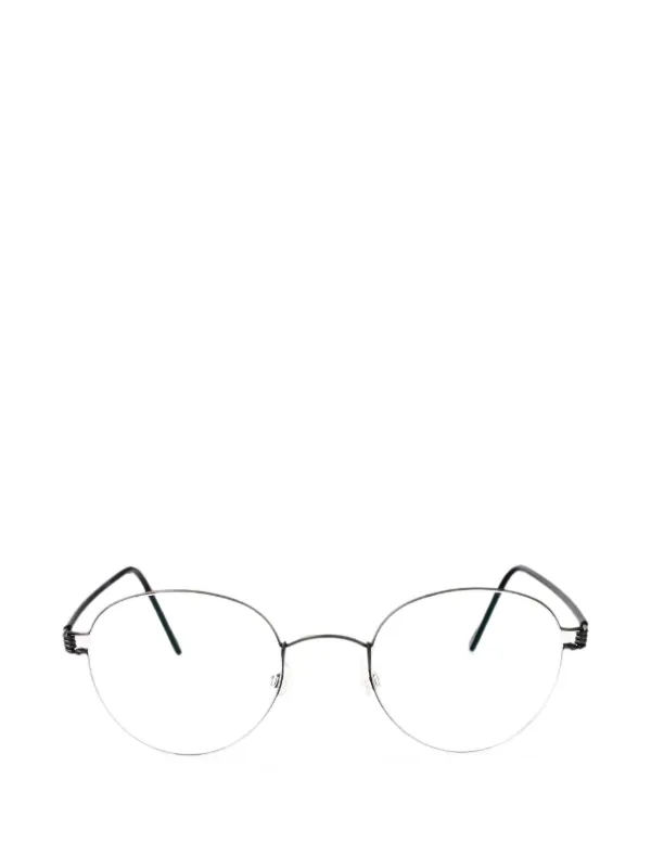 LINDBERG ラウンド　メガネ Lindberg round-frame Glasses | ブラック | FARFETCH JP