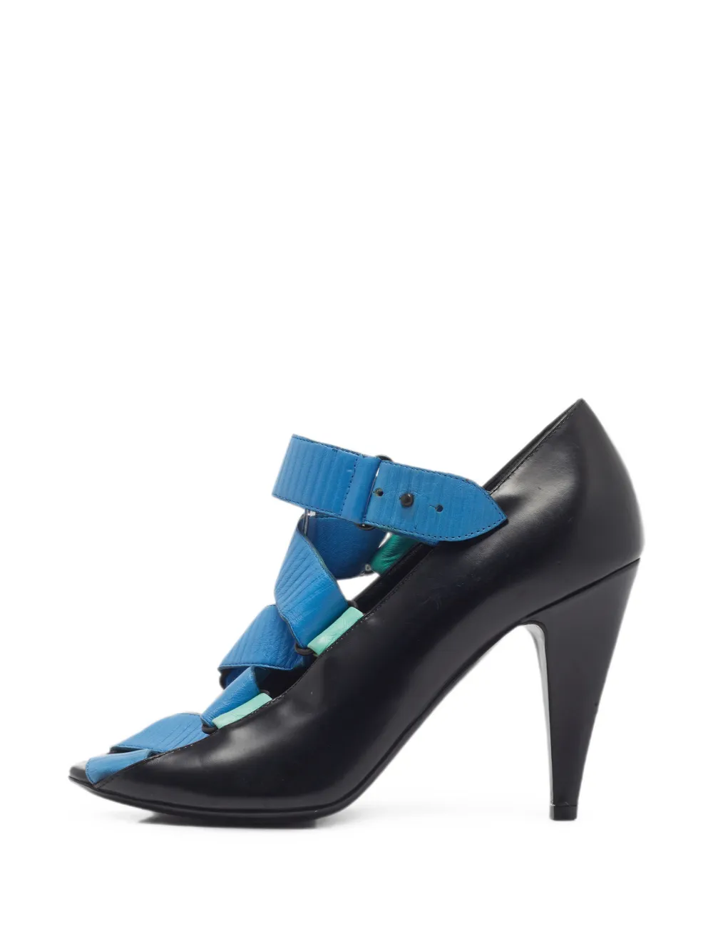 Balenciaga Pre-Owned peep-toe strap pumps - Schwarz