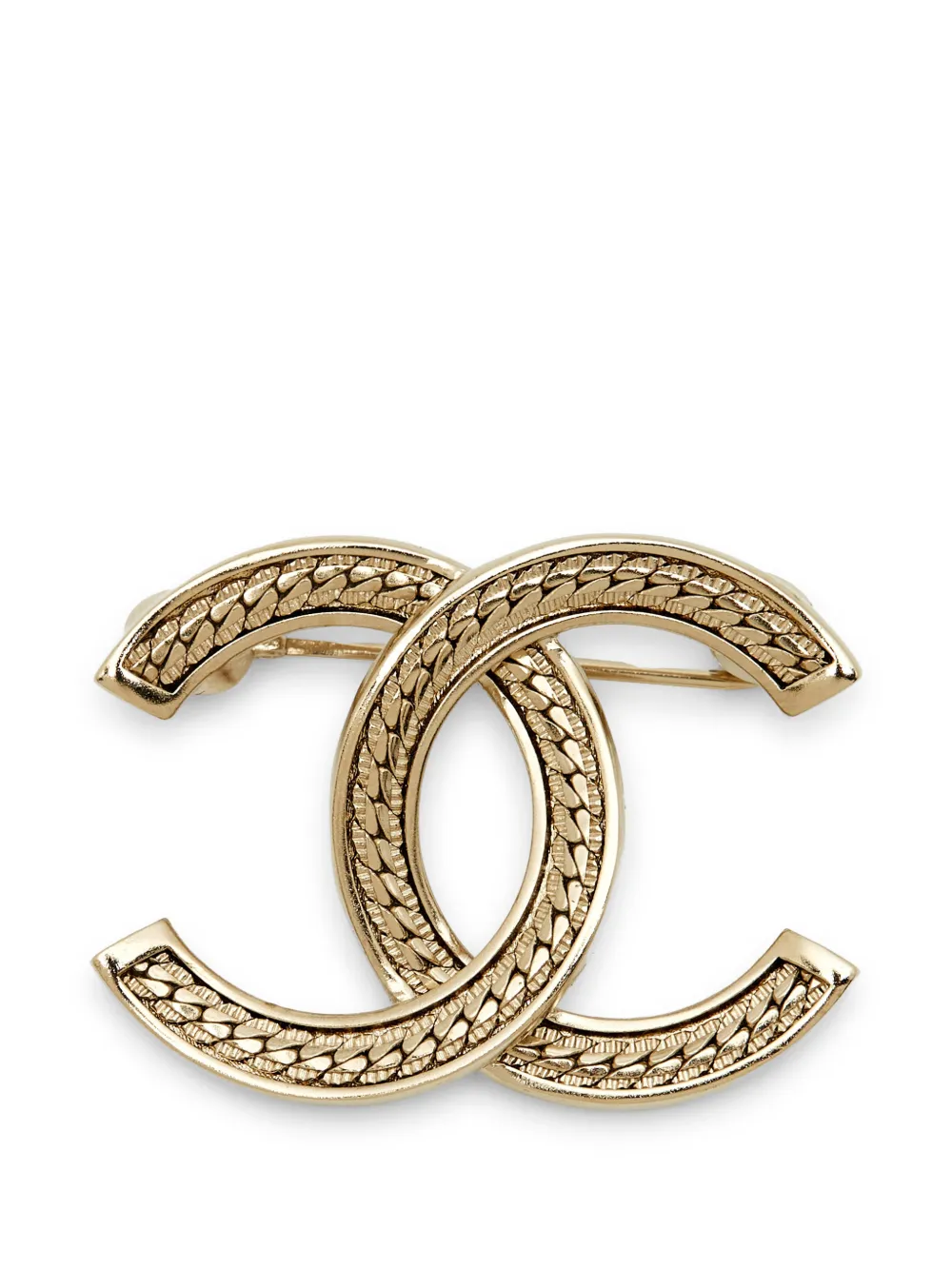 CHANEL Pre-Owned Interlocking CC brooch - Gold
