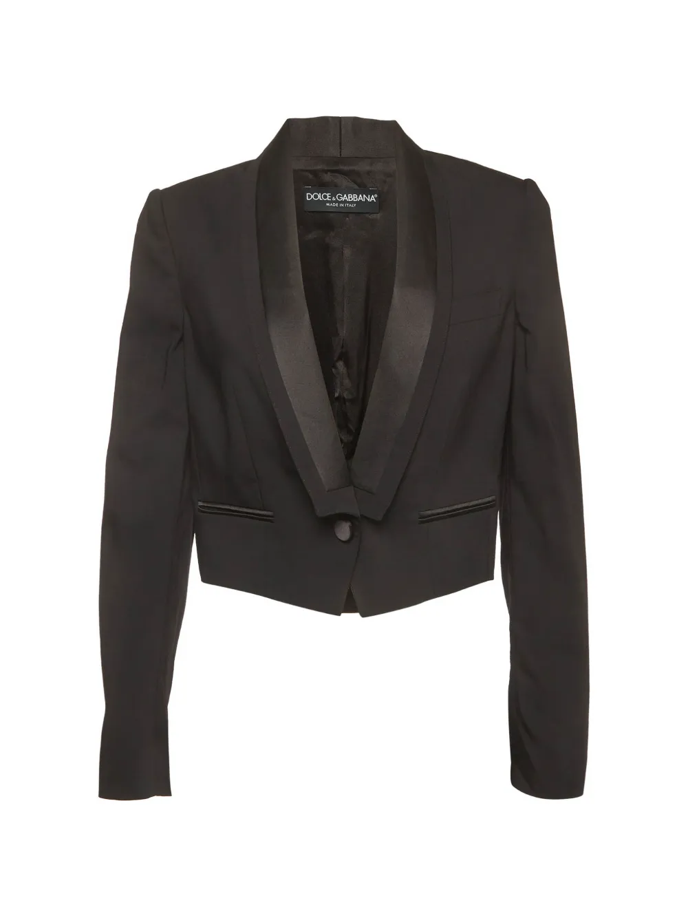 Dolce & Gabbana Pre-Owned shawl-lapel cropped wool blazer - Schwarz