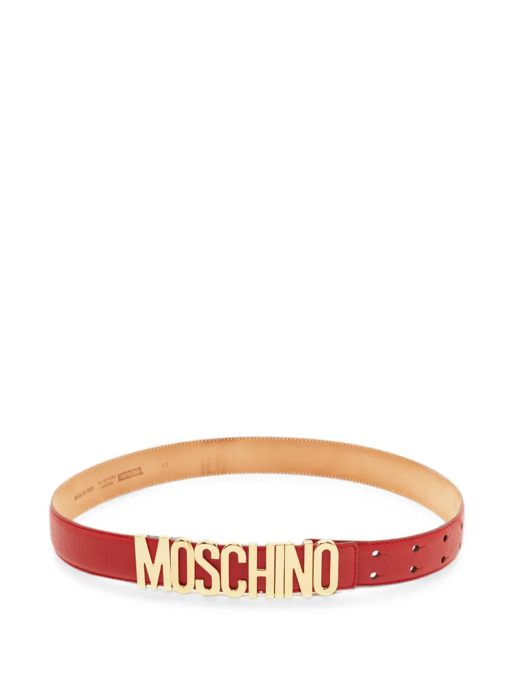 Moschino Pre-Owned logo-plaque leather belt - Rosso