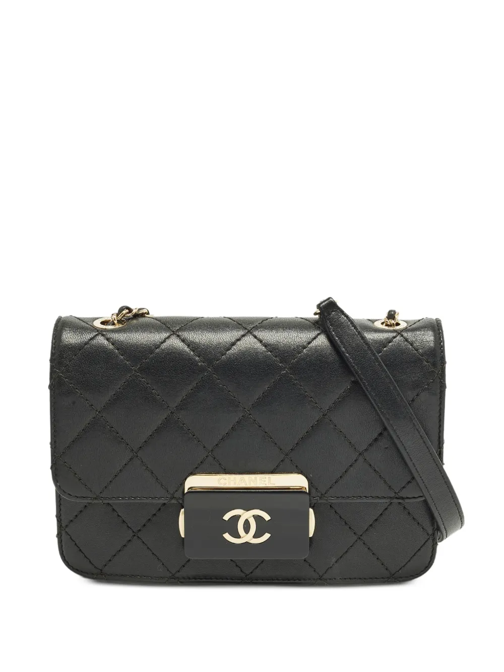 Pre-owned Chanel 2017-2018 Small Beauty Lock Quilted Shoulder Bag In Black