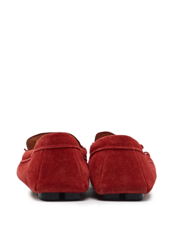 Prada Pre-Owned リボンディテール スエードローファー | レッド