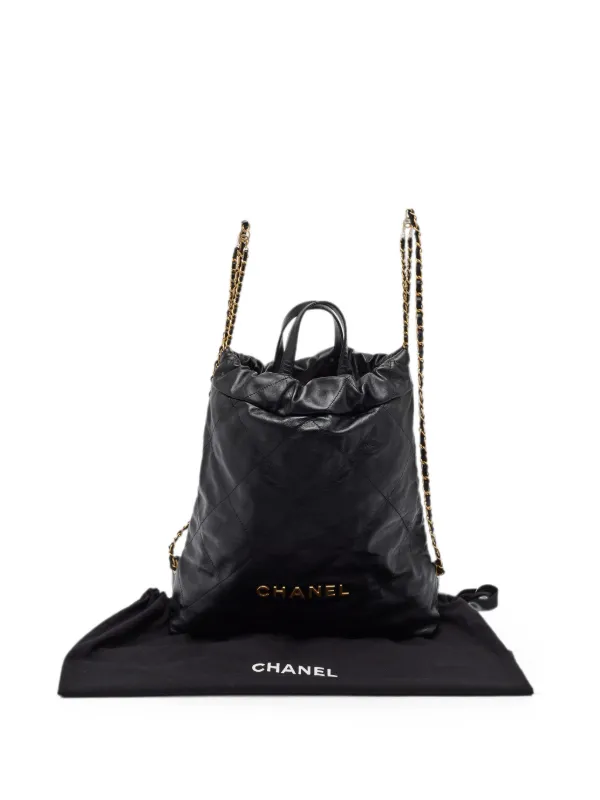 CHANEL Pre-Owned 22 キルティング バックパック | ブラック | FARFETCH JP