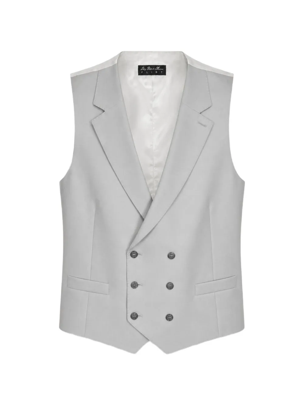 LUIGI BIANCHI MANTOVA pointed-hem double-breasted waistcoat - Grau