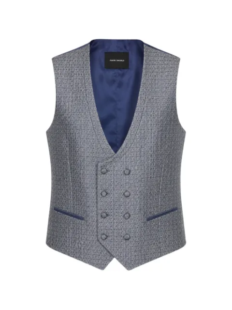 RAMON SANJURJO geometric-pattern double-breasted waistcoat