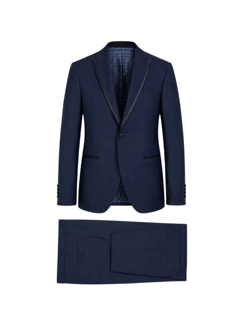RAMON SANJURJO satin-trim single-breasted suit - Blu
